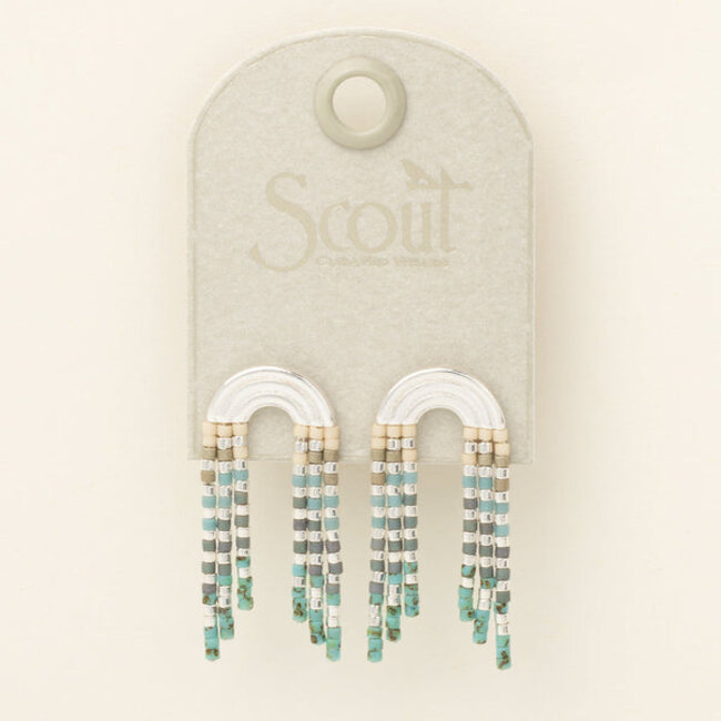 Scout Chromacolour Miyuki Rainbow Fringe Earring  - Turquoise Multi/Silver