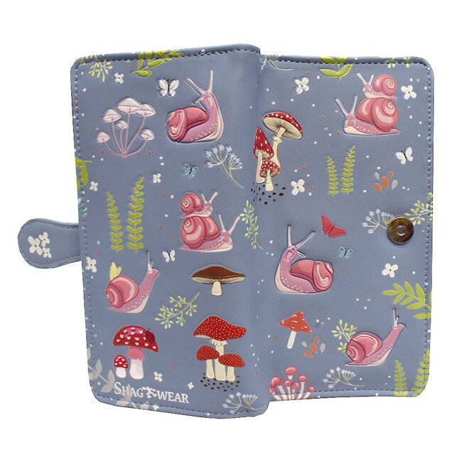 Shagwear Large Wallet - Snail Forest in Grey