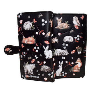 Shagwear Large Wallet Forest Friends in Black