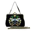 Dragonfly Vintage Kisslock Bag | Black-Linen Blend