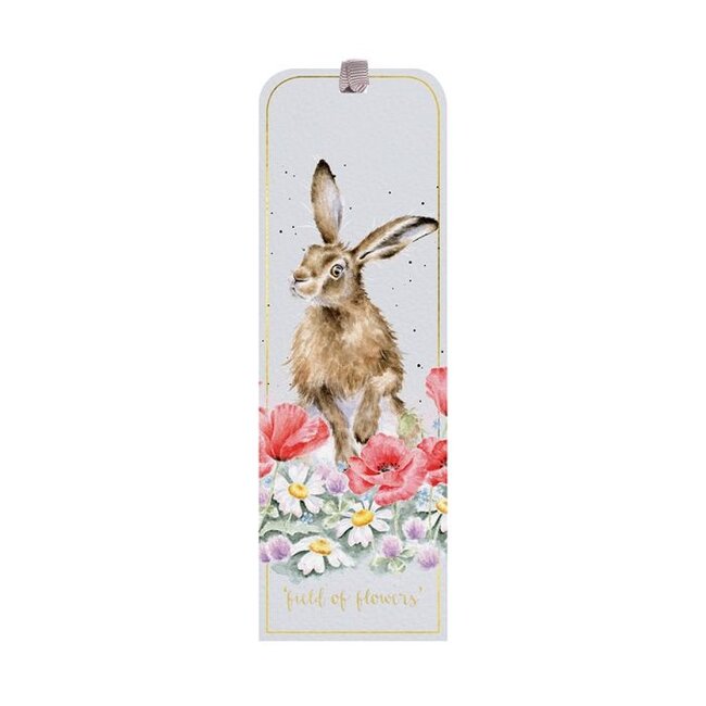 WRENDALE Hare Bookmark - Field of Flowers