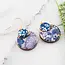 No Man's Land Blue & White Floral Circle Earrings