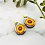 No Man's Land Retro Sunflower Petite Drop Earrings