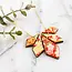 No Man's Land Japanese Geometric Petal Necklace - Red & Gold