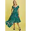 Dolly & Dotty Lily Green Bird Forest Off Shoulder Swing Dress