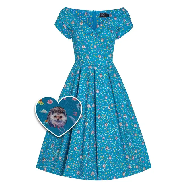 Dolly & Dotty Lily Off Shoulder Hedgehogs Swing Dress