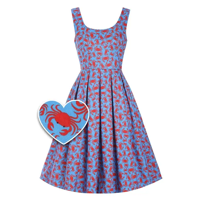 Dolly & Dotty Amanda - Blue Crab Dress - FINAL SALE