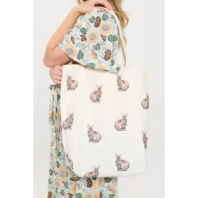 SM Wardrobe Bunny All Over Print Tote Bags