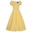 Dolly & Dotty Lily Off Shoulder Yellow Gingham Swing Dress - FINAL SALE