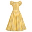 Dolly & Dotty Lily Off Shoulder Yellow Gingham Swing Dress - FINAL SALE