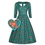 Dolly & Dotty Billie Green Cow Print Dress