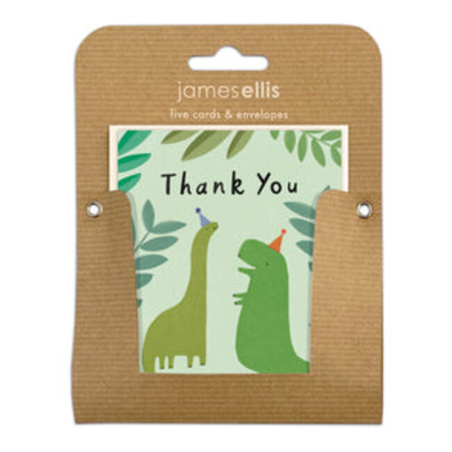 Pkg of 5-Thank You Card Dinos