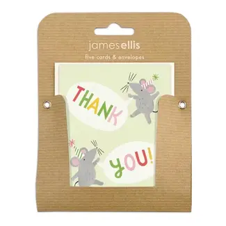 Pkg of 5-Thank You Card Mice
