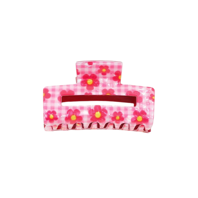 E&S Accessories Floral/Checkered Hair Claw