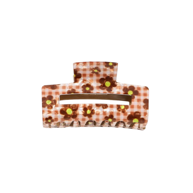 E&S Accessories Floral/Checkered Hair Claw