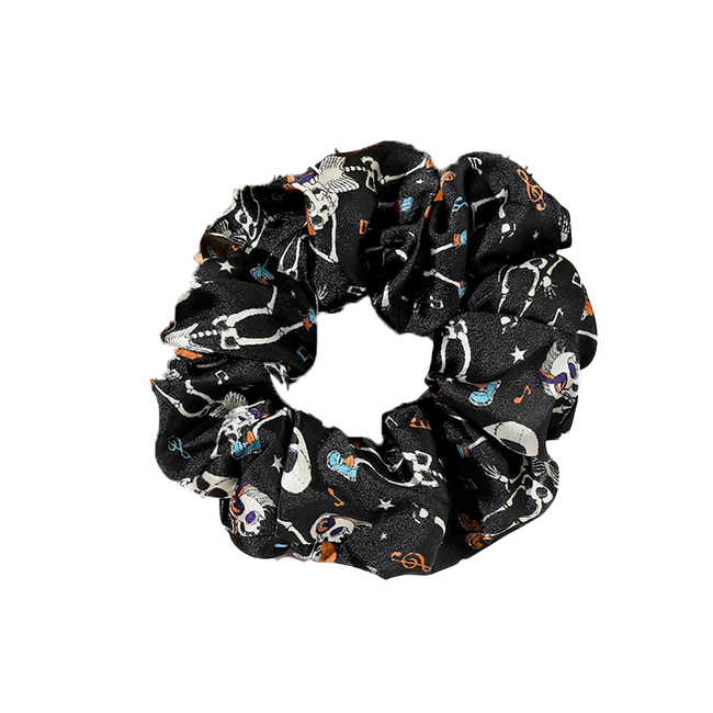 E&S Accessories Halloween Scrunchie Black Skeleton