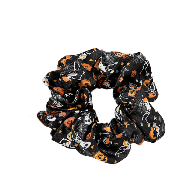 E&S Accessories Halloween Scrunchie - Black Skeleton