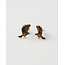 Fable England Enamel Black Bird Stud Earrings