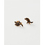 Fable England Enamel Black Bird Stud Earrings