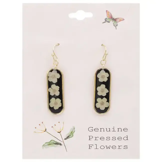 Bouquet Bar White Dried Flower Earrings
