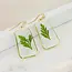 Fern Dried Flower Gold Earrings