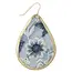 Light Blue Floral Embroidred Earrings