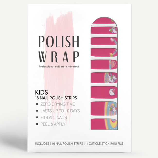 Polish Wrap Kid's Nail Polish Strips - Hello Kitty