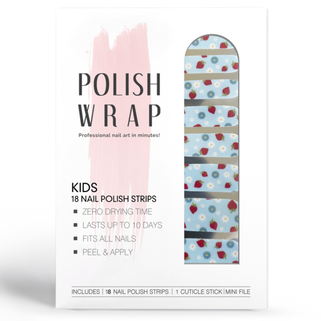 Polish Wrap Kid's Nail Polish Strips - Strawberries