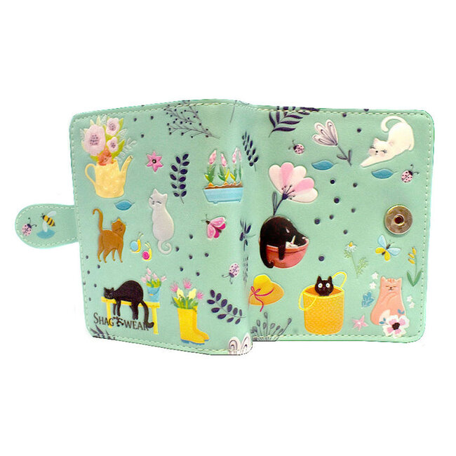 shagwear Small Wallet - Cats in the Garden