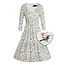 Dolly & Dotty Billie Long Sleeved Dress in Cream Bird Floral Frame Print