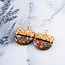 No Man's Land Cottage Calico Stacked Half Circle Earrings