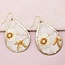 Zad Ivory White Floral Embroidered Earrings