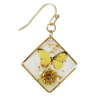 Zad Sunny Garden Butterfly Dried Flower Earrings