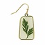 Fern Dried Flower Gold Earrings