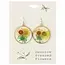 Yellow Dried Flower Gold Round Earrings