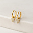 Lover’s Tempo Flutter Heart Huggie Drop Hoop Earrings Gold