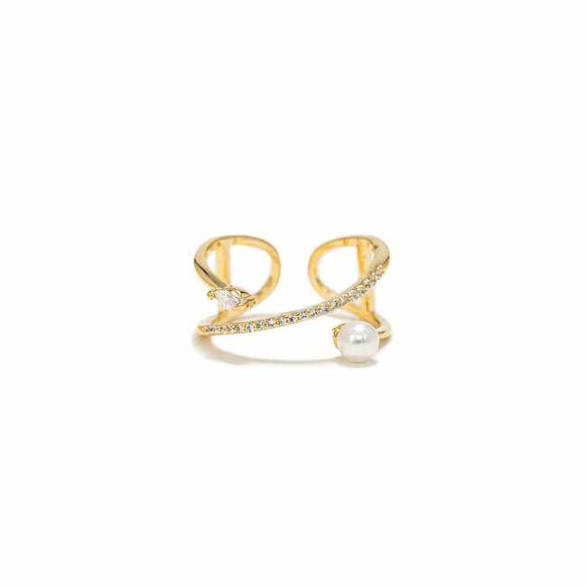 Lover’s Tempo Neptune Pearl Twist Ring - Gold