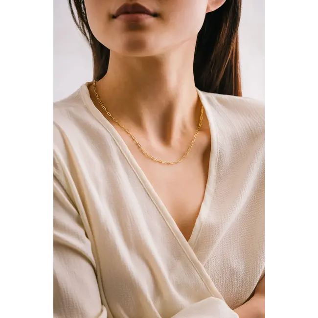 Lover’s Tempo Paperclip Chain Gold Necklace - Waterproof