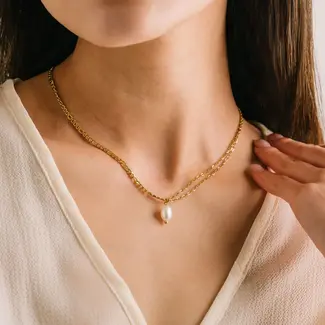 Lover’s Tempo Capri Necklace - Gold over Stainless Steel - Waterproof