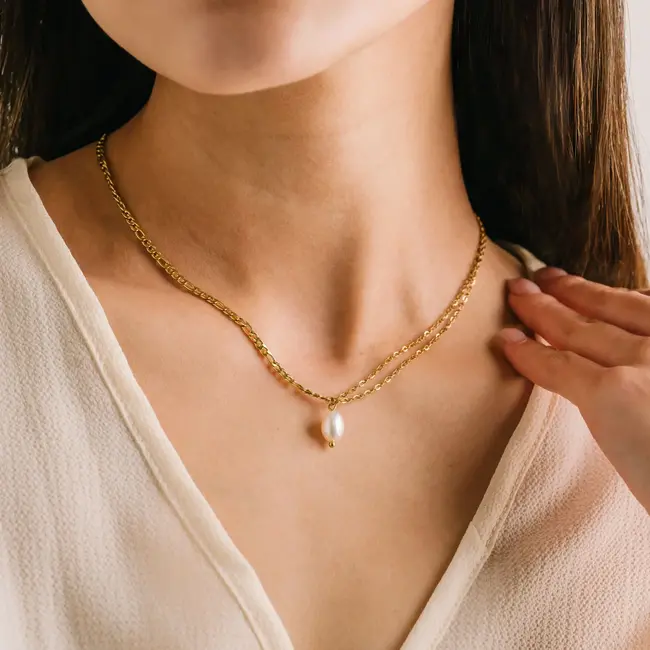Lover’s Tempo Capri Necklace - Gold over Stainless Steel - Waterproof