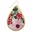 Zad White Vintage Flower Teardrop Earrings