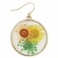 Zad Yellow Dried Flower Gold Round Earrings