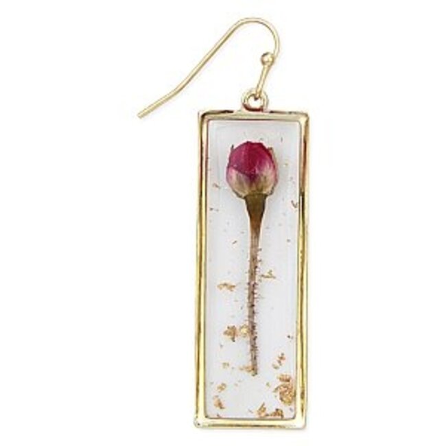 Zad Sweet Pink Flower Dried Flower Earrings