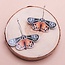 Orange Black Lunar Moth Hoop Earrings