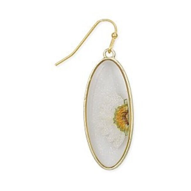 Zad Delicate Daisy Dried Flower Earrings