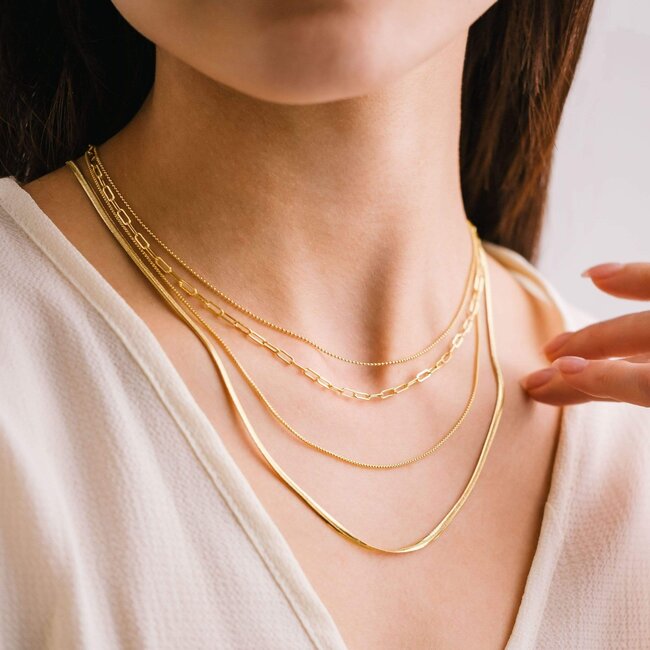 Lover’s Tempo Paperclip Chain Gold Necklace - Waterproof