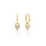 Lover’s Tempo Flutter Heart Huggie Drop Hoop Earrings Gold