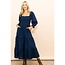 Elloh Viv - Long Sleeve Navy Maxi Dress