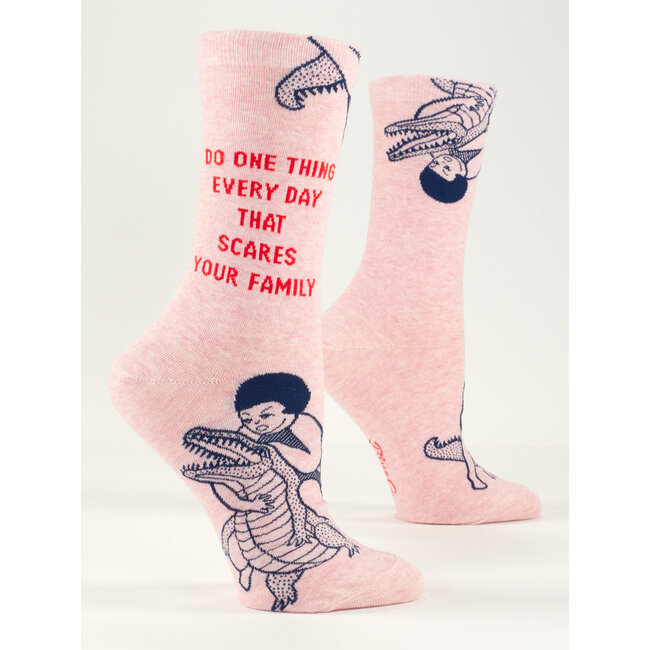 Blue Q Crew Socks - Do One Thing That Scares Your Family