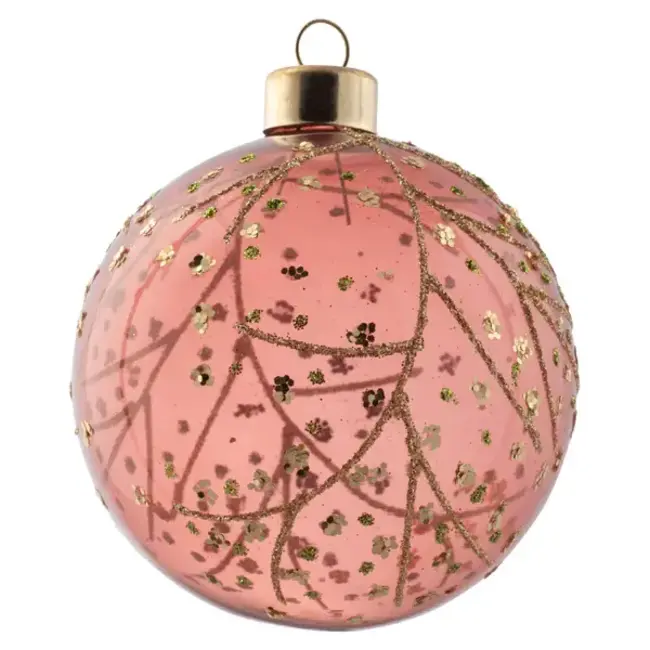 Glitter Blossoms Glass Berry Ornament